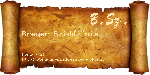 Breyer Szidónia névjegykártya